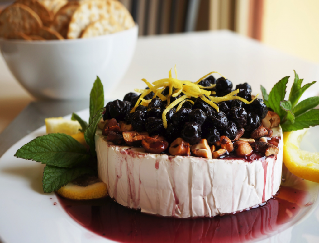 Brie-with-Blueberry-Sauce